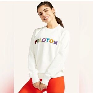 Peloton Sweatshirt Spiritual Gangster Terry Multicolor Letters Sz L Athleisure
